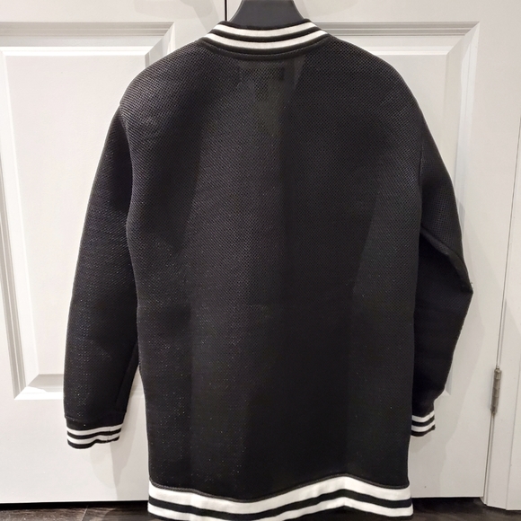 Forever21 Black Mesh Bomber Jacket Unisex US S - Picture 3 of 6